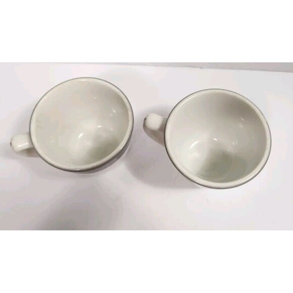 Vintage Jackson Custom China Mug Set Of Two White With Gray & Red  See Pics - Picture 2 of 13